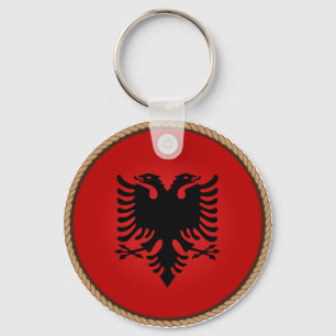 Cool Albania Flag Seal Key Ring