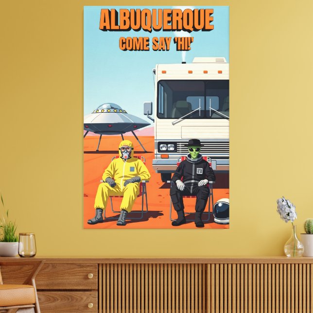 Cool Albuquerque UFO  Canvas Print (Insitu(LivingRoom))