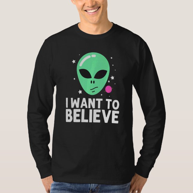 Cool Alien Art For Men Women Green Head Galaxy Out T-Shirt (Front)