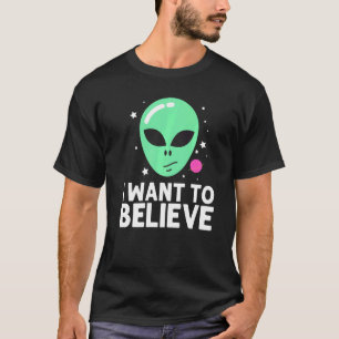 Cool Alien Art For Men Women Green Head Galaxy Out T-Shirt