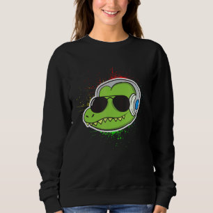 Cool Alligator With Headphones Alligator Sweatshirt