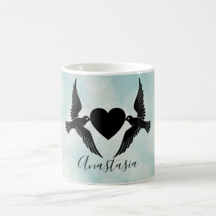 Cool, Amazing, Blue Birds whit heart Coffee Mug