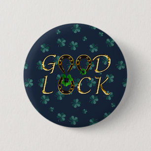 Cool, Amazing Blue Clover, Good 6 Cm Round Badge