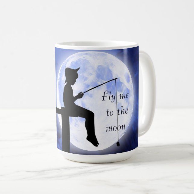 Cool, Amazing, Dark Blue Moon whit a quote Coffee Mug (Front Right)