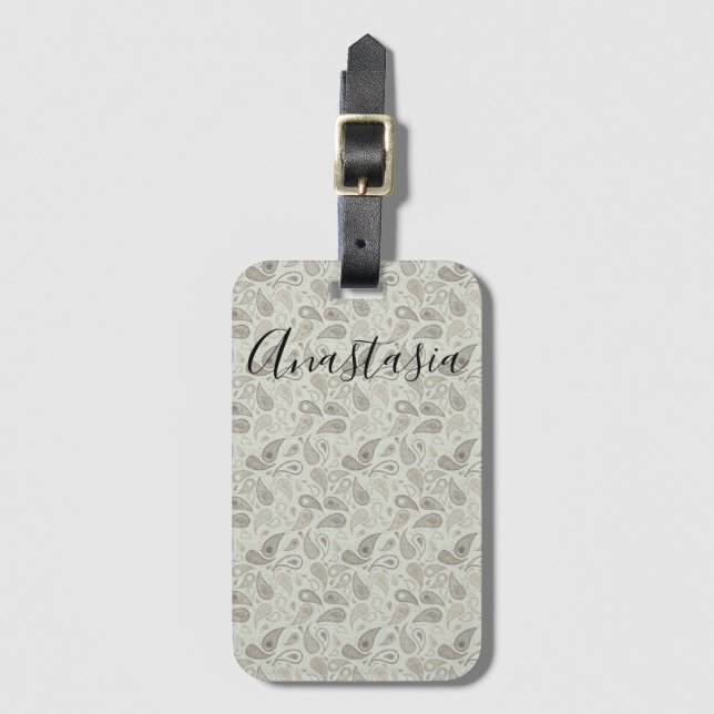 Cool, Amazing Grey Luggage Tag (Front Vertical)