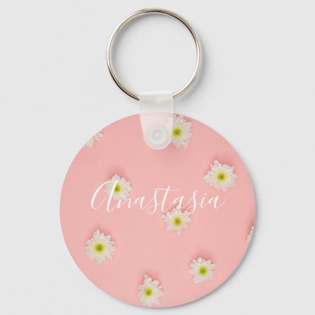 Cool, Amazing Pink Flowers Key Ring (Front)