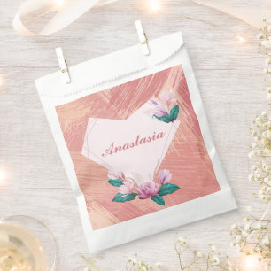 Cool, Amazing, Pink Heart whit name Favour Bags