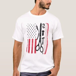 Cool American Barber For Men Usa Hair Cutting  4 T-Shirt