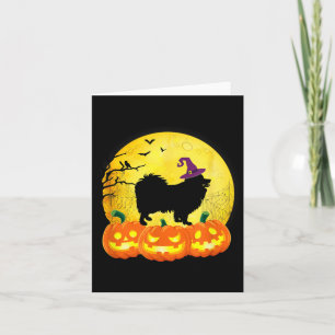 Cool American Eskimo Dog Pumpkin Halloween Costume Card