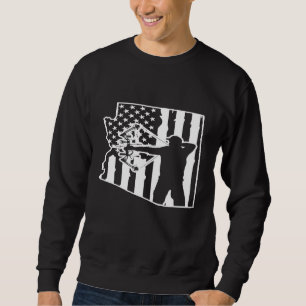 Cool American Flag Arizona Archery Bow Hunting Sweatshirt