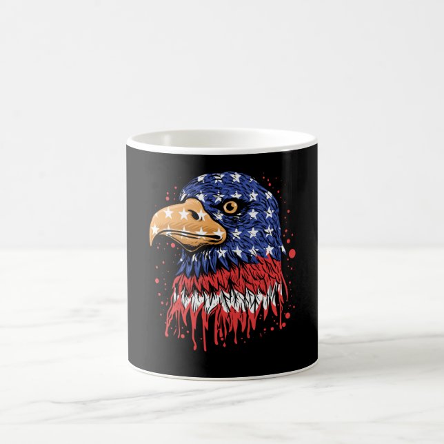 Cool American Flag Eagle Art - USA flag Coffee Mug (Center)