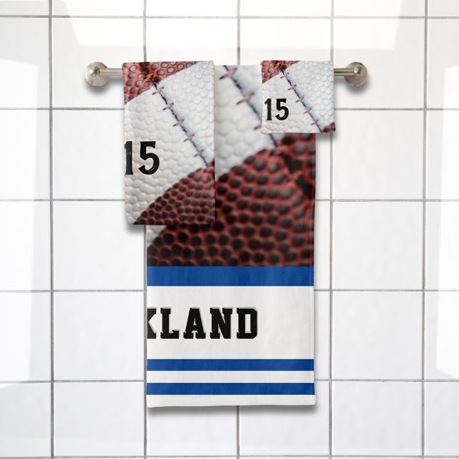 Cool American Football Close-Up Photo Bath Towel Set (Creator Uploaded)