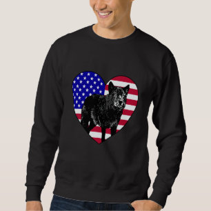 Cool American Timber Wolve Big Canine Heart Silhou Sweatshirt