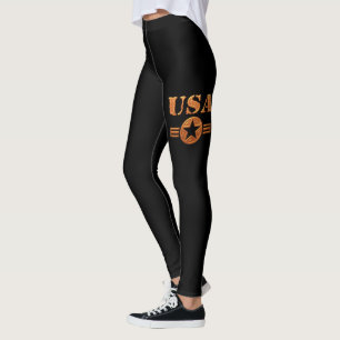 Cool American Vintage U.S.A Black Womens leggings