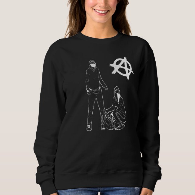 Cool Anarchy Anarchie Punk I Anarchist Anarcho Cap Sweatshirt (Front)