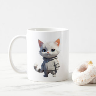 Cool and Adorable Cat Illustration Coffee Mug