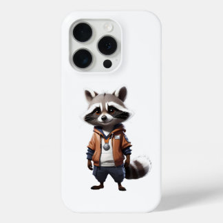 Cool and Adorable Racoon Illustration iPhone 15 Pro Case