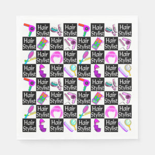 COOL AND COLORFUL HAIR STYLIST AND BEAUTY SALON NAPKIN