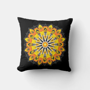 Cool and Colorful Mandala Pattern Flames Cushion