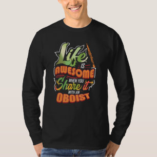 Cool and Colorful Musician Oboist Design T-Shirt