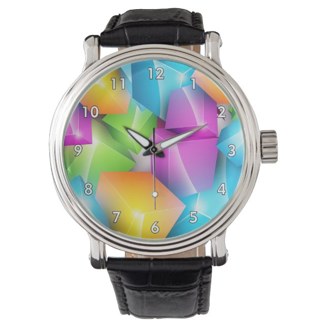 Cool and Colourful Group of 3-D Cubes Watch (Front)