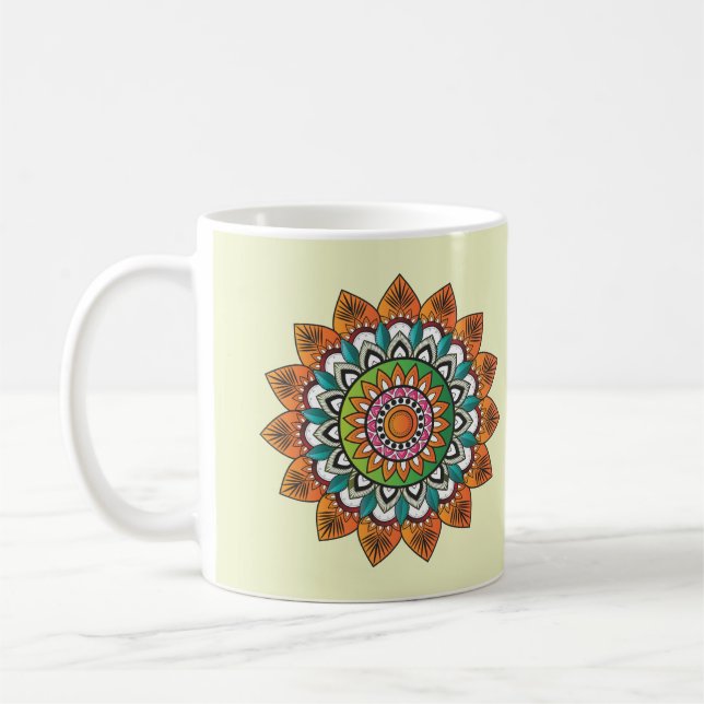 Cool and Colourful Mandala Pattern Coffee Mug (Left)
