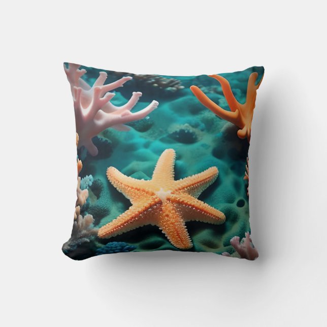 Cool and Colourful Ocean Themed Cushion (Front)