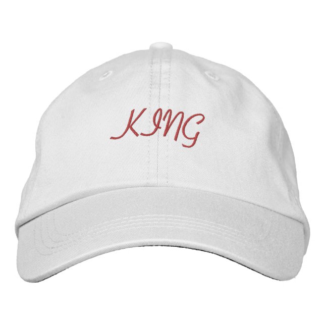 Cool and Comfortable Visor King Text  Embroidered Hat (Front)