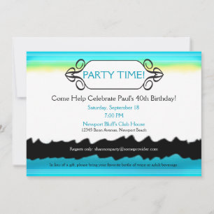 Cool and Contemporarty Colour Splash Invitation