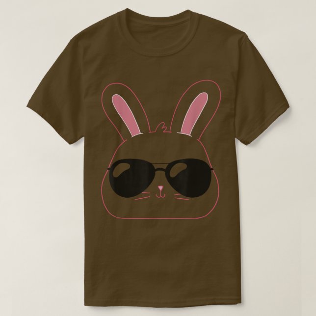 Cool and Cute Easter Bunny Face with Sunglasses  T-Shirt (Design Front)