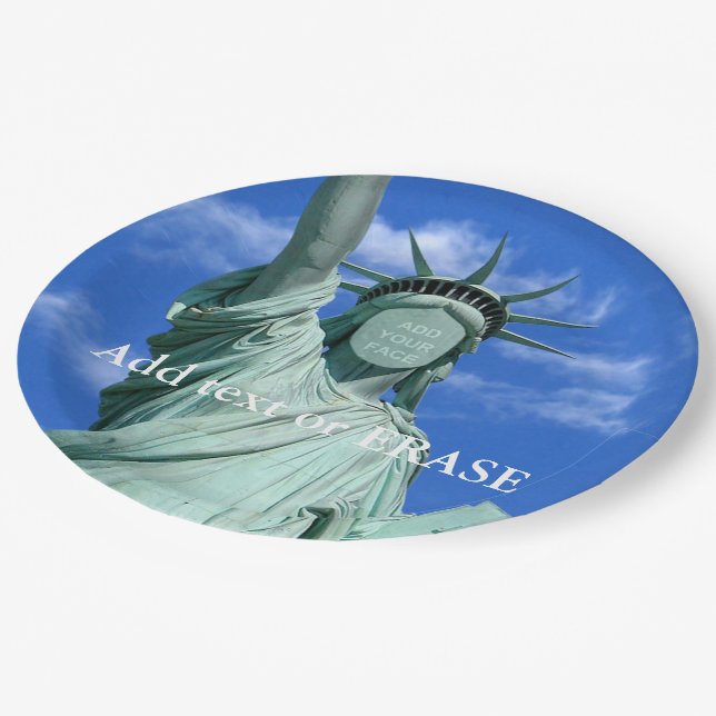 Cool and fun customisable Statue of Liberty… Paper Plate (Angled)