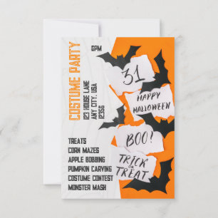 Cool and Fun, Front to Back Halloween Invitation