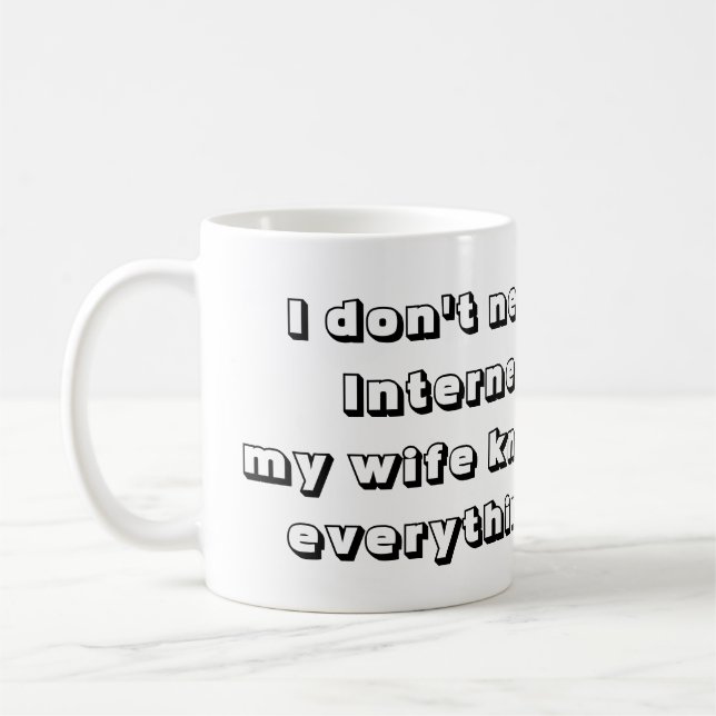 Cool and Fun My wife knows everything Funny Coffee Mug (Left)