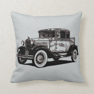 Cool and Fun Photo Illustration of Antique Car Cushion