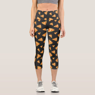 Cool and fun pizza slices pattern capri leggings