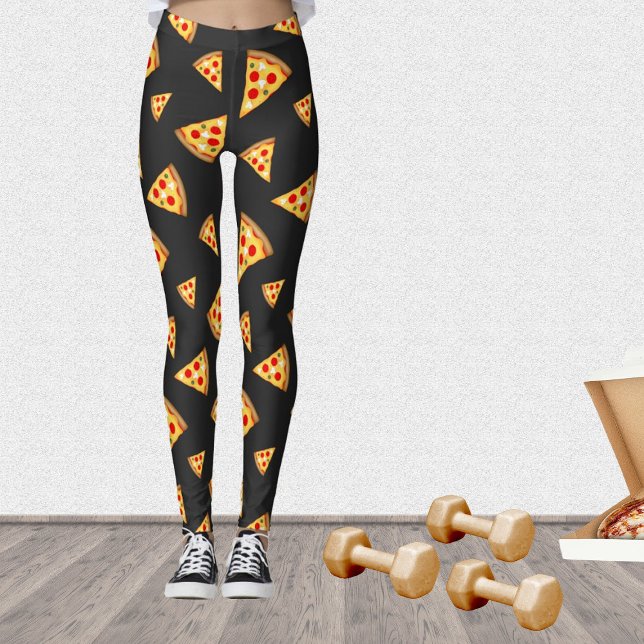 Cool and fun pizza slices pattern leggings (Stand out in the gym with our cool fun pizza leggings!)