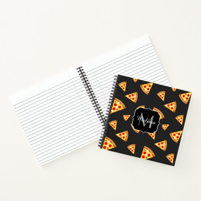 Cool and fun pizza slices pattern Monogram Notebook (Inside)