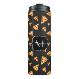 Cool and fun pizza slices pattern Monogram Thermal Tumbler