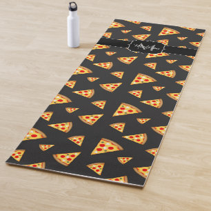 Cool and fun pizza slices pattern Monogram Yoga Mat