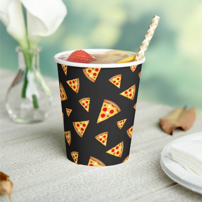 Cool and fun pizza slices pattern paper cups (Insitu)