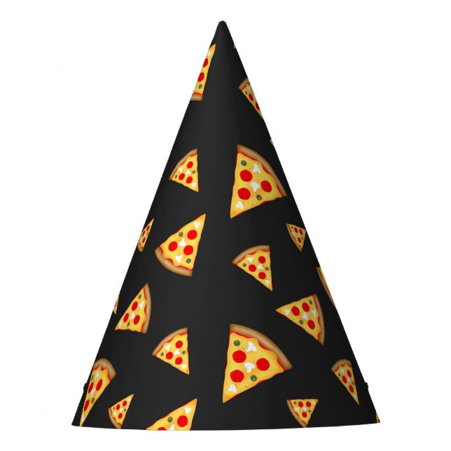 Cool and fun pizza slices pattern party hat (Front)