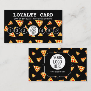 Cool and fun pizza slices pattern Your logo Loyalty Card