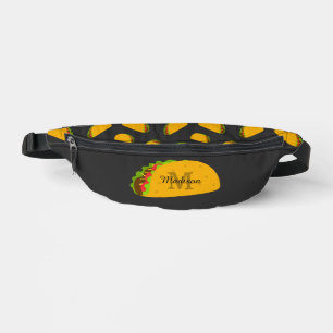 Cool and fun yummy taco pattern custom Monogram Bum Bags