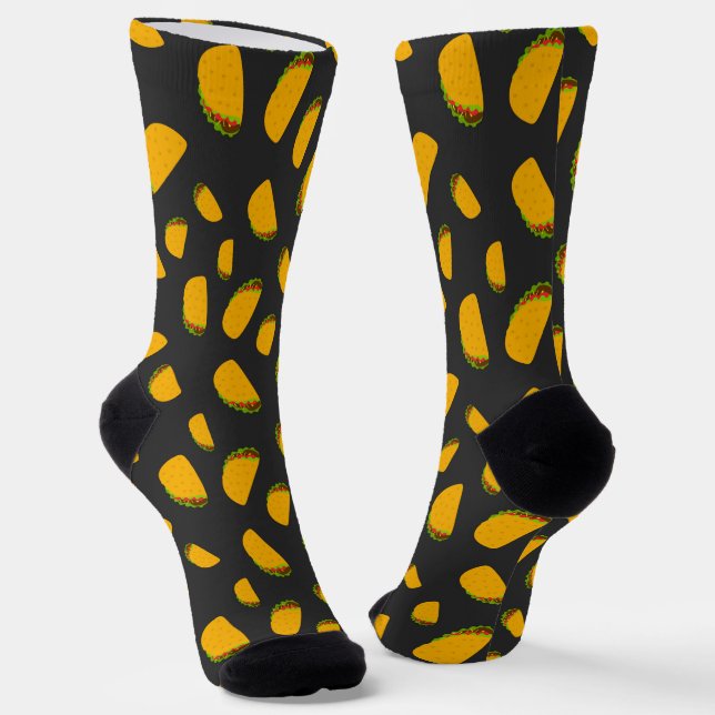 Cool and fun yummy taco pattern socks (Angled)