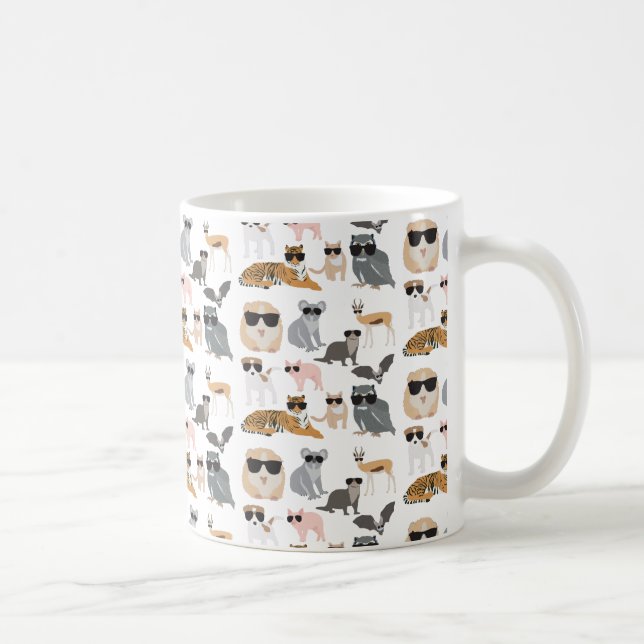 Cool and Funny Animals Wearing Sunglasses Coffee Mug (Right)