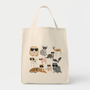Cool and Funny Animals Wearing Sunglasses Tote Bag