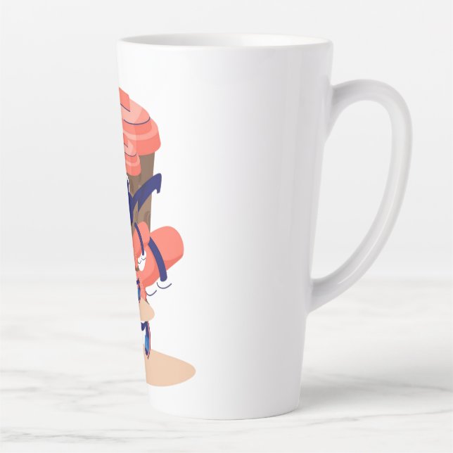 Cool and Funny Coffee Character Latte Mug (Right)
