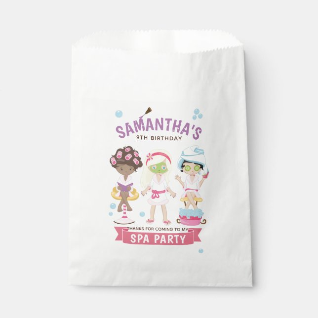 Cool and Girly Spa Party Favour Bags (Front)