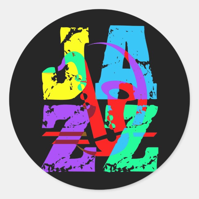 Cool and hip Jazz Classic Round Sticker (Front)