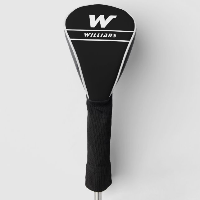 cool and modern black white golf head cover (Front)